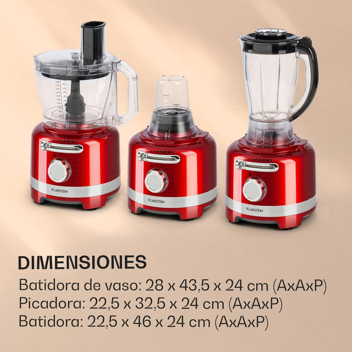 Klarstein Luca Multifunktionsmixer Standmixer Zerkleinerer Küchenreibe Saftpresse Food Processor, 10