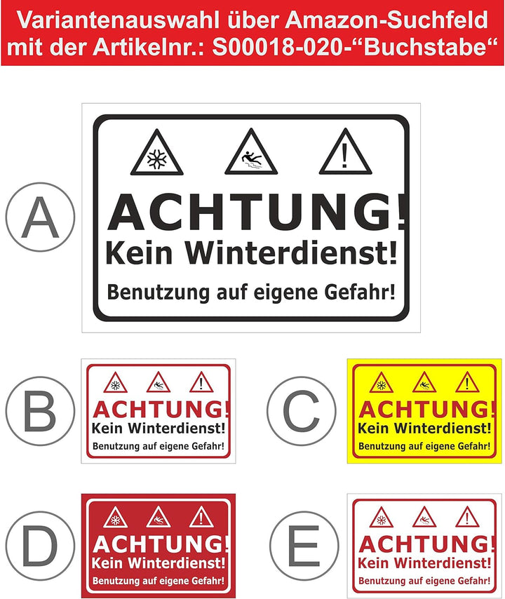 Melis Folienwerkstatt Schild Kein Winterdienst - 60x40cm - 3mm Aluverbund – 20 VAR S00018-020-E 60x4