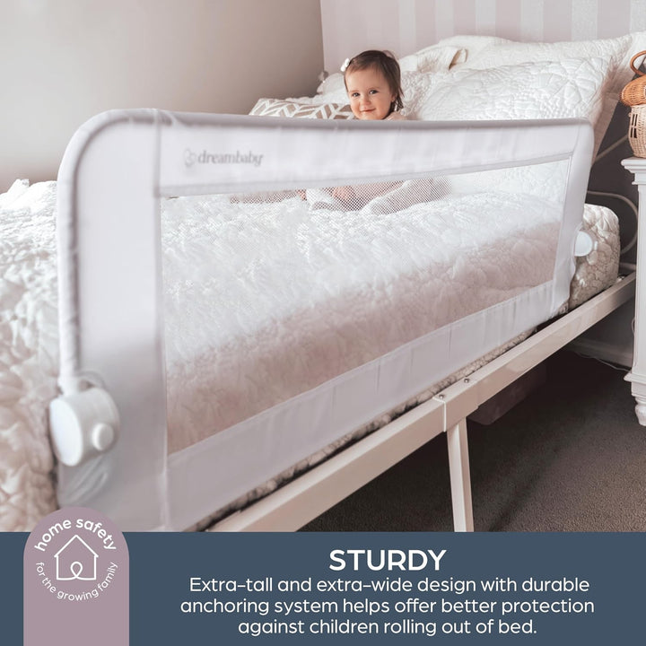 Dreambaby Nicole Bettschutzgitter für Kleinkinder – extra breit 150 cm & 50 cm hoch – einfache Monta