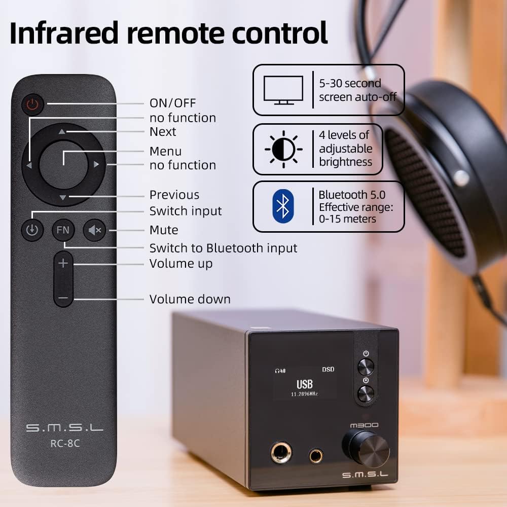 SMSL M300SE(Upgraded),Zwei CS43131 Chip MQA Audio Decoder Ohr Verstärker All-in-one,Dritte Generatio