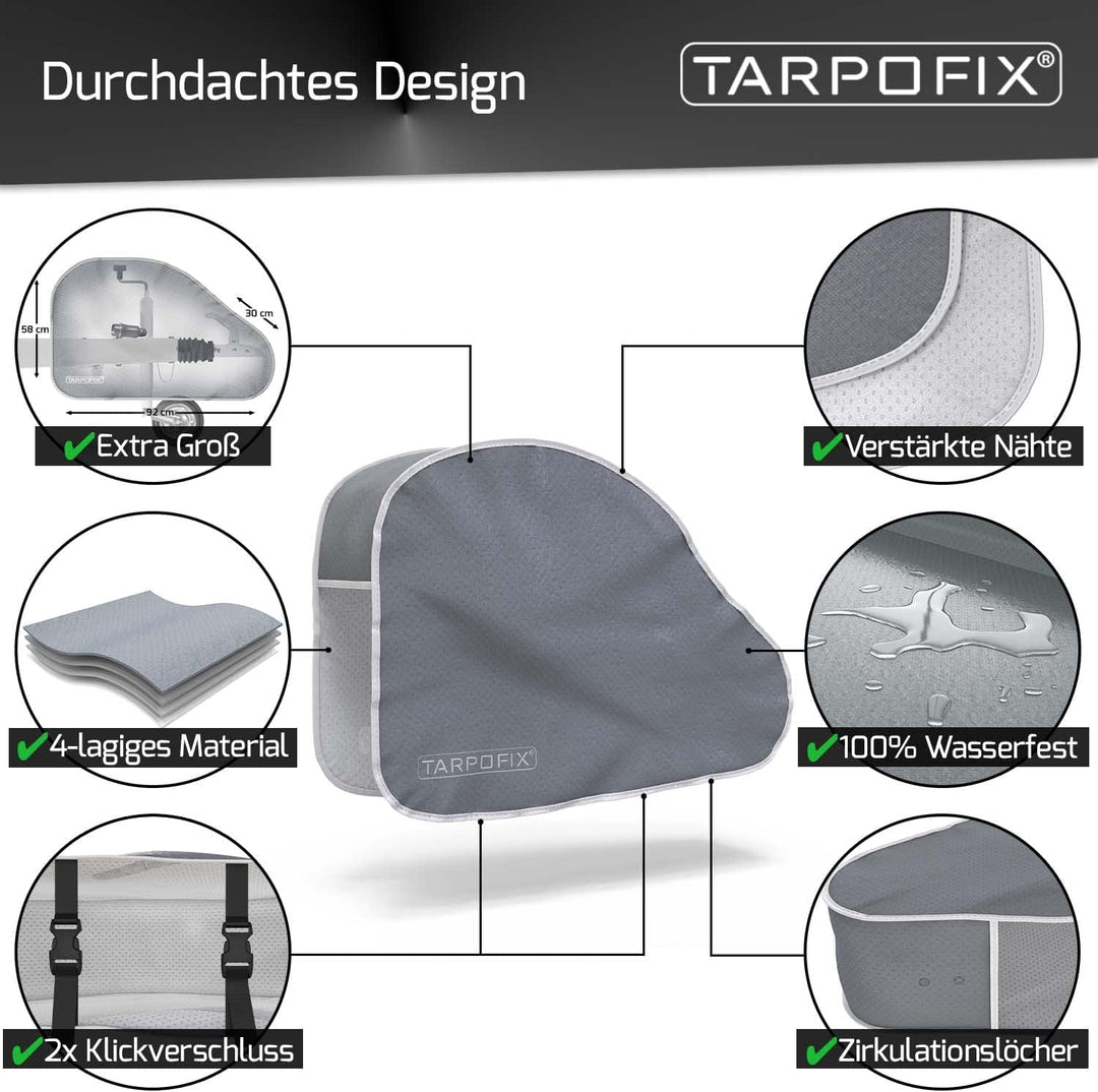 Tarpofix® Deichselabdeckung Wohnwagen | Deichselhaube Anhänger mit Doppel-Klickverschluss | Anhänger