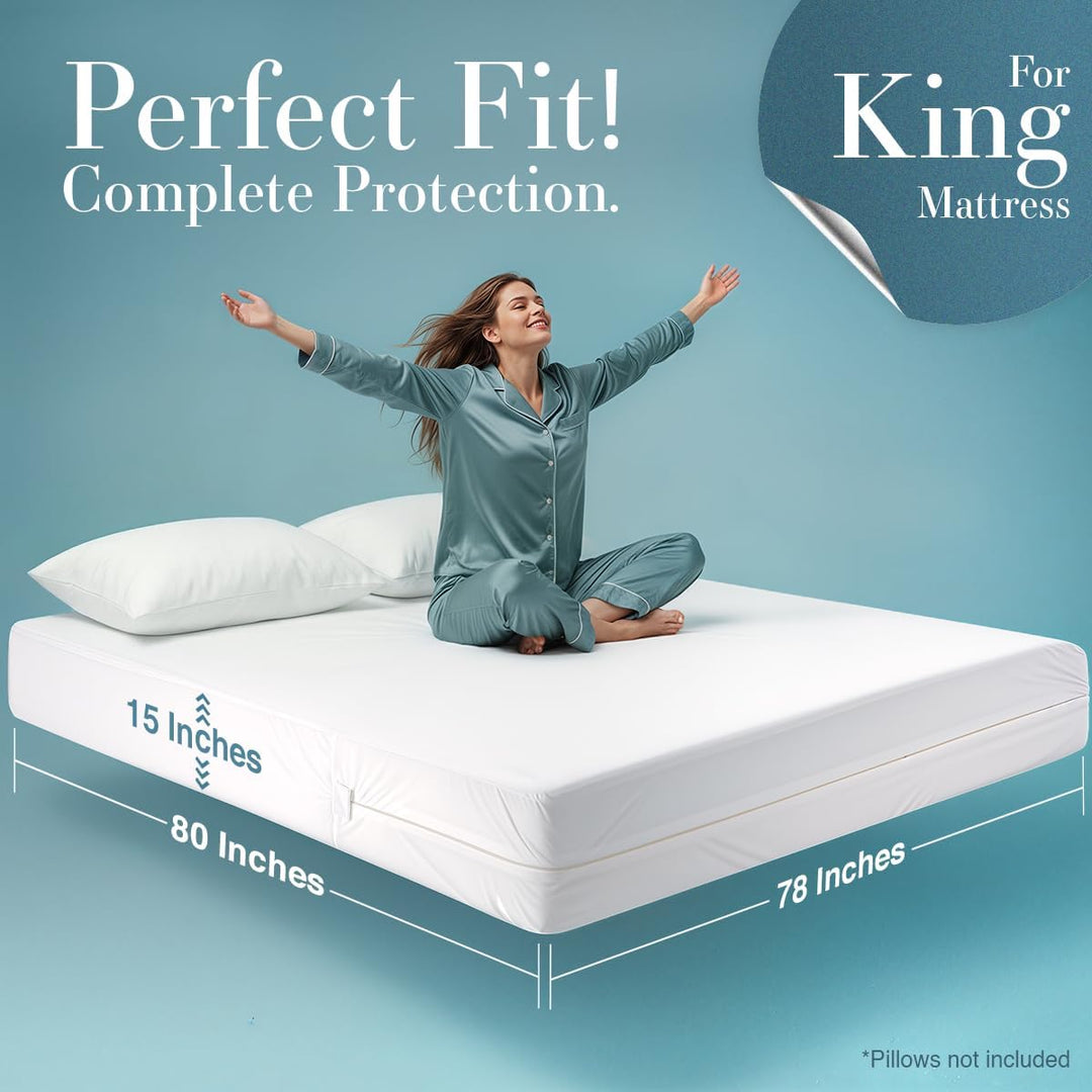 Utopia Bedding Wasser- und Bettwanzen-Bezug, King-Size-Grösse Doppelbett