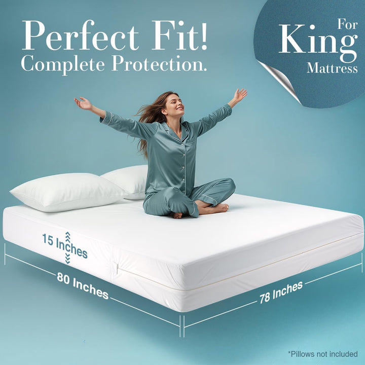 Utopia Bedding Wasser- und Bettwanzen-Bezug, King-Size-Grösse Doppelbett