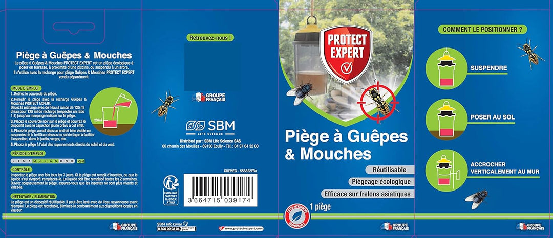 SBM PIEGE A GUEPES,FRELONS ET MOUCHES 1 PIEGE GUEPIEG