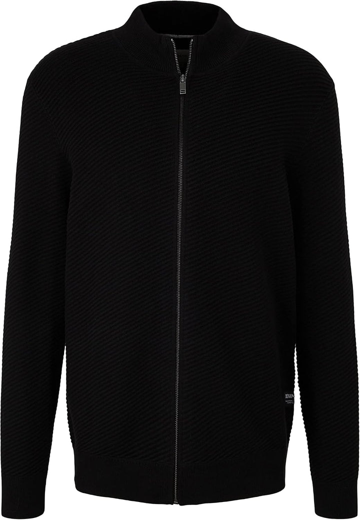 TOM TAILOR Denim Herren Strickjacke mit Stehkragen S 10903 - Anthracite Gray, S 10903 - Anthracite G