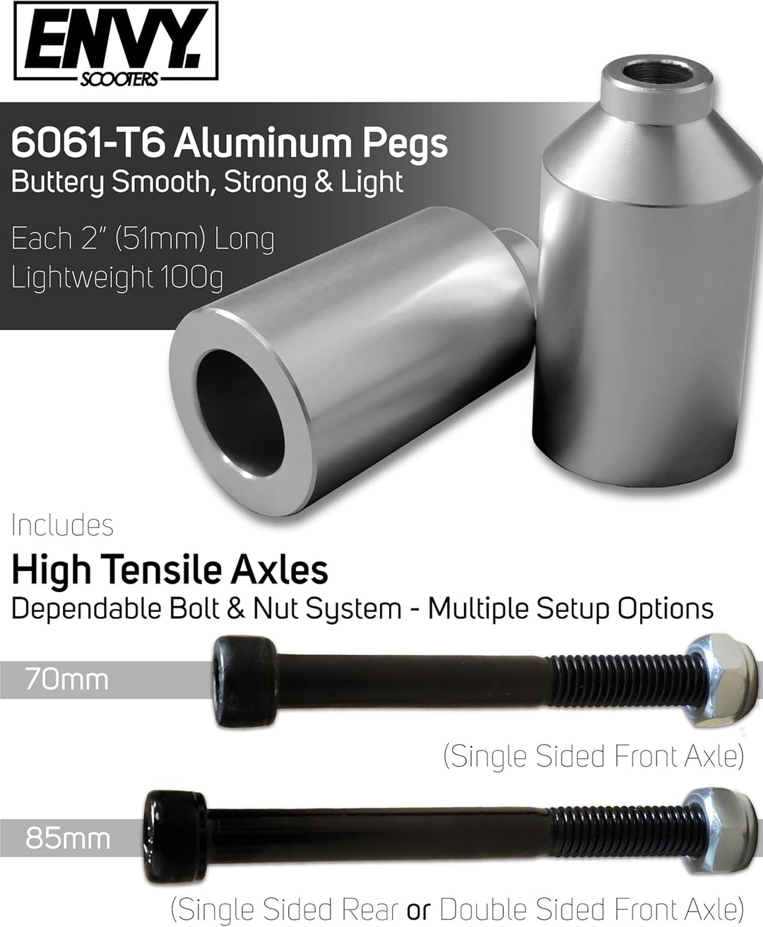 Blunt Scooter Freestyle Pegs Blunt Pegs Alu Silver