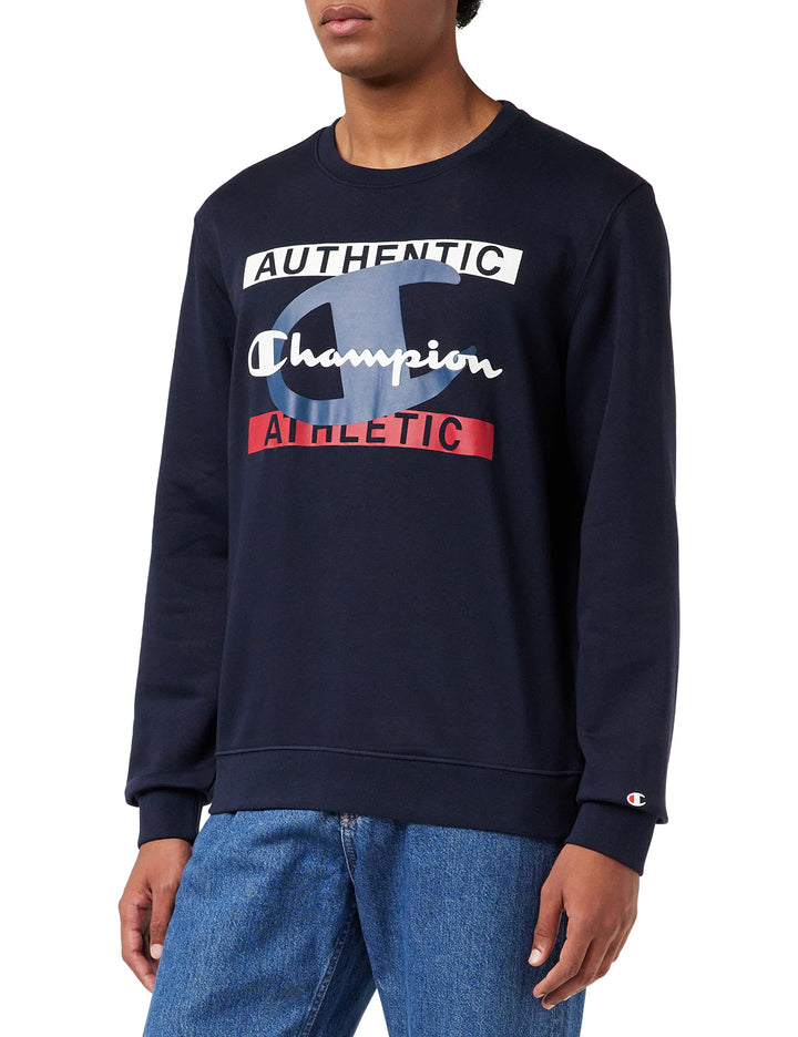Champion Herren Graphic Shop Authentic-Fall Fleece Crewneck Kapuzenpullover S Marineblau, S Marinebl