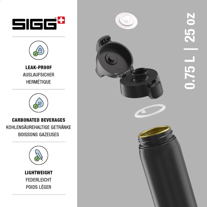SIGG - Alu Trinkflasche - WMB ONE - Made in Switzerland - ClimatePartner - Kohlensäure geeignet - Au