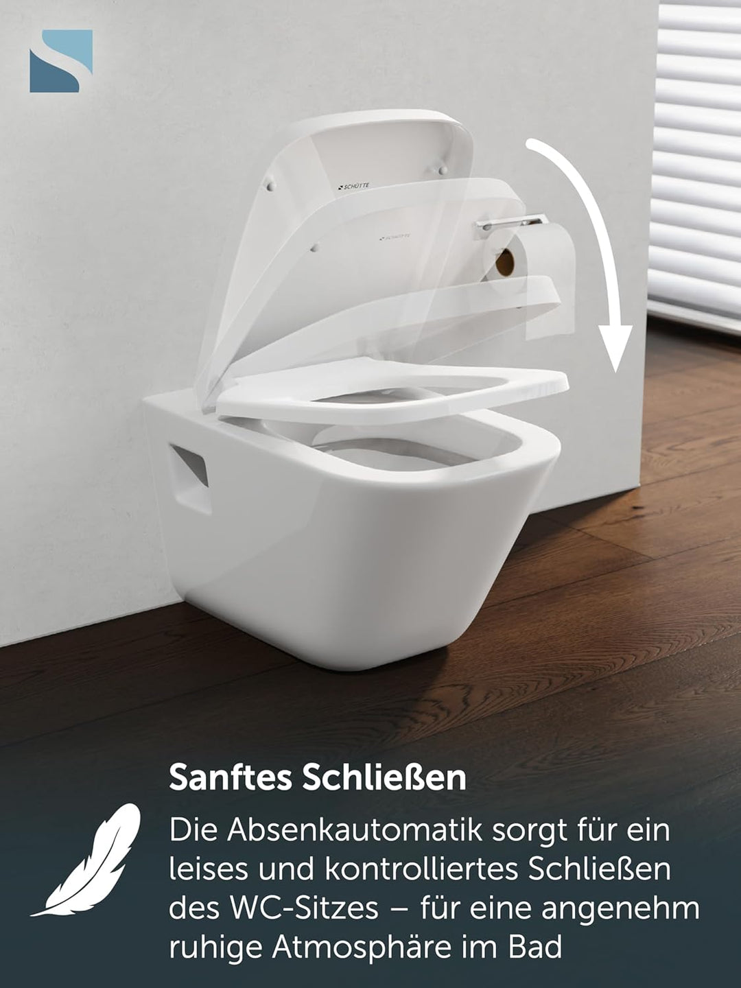 SCHÜTTE WC-Sitz Eckig (E-Form) | Passgenau für Keramag Renova Nr. 1 Plan | 5 Jahre Garantie & 250 kg