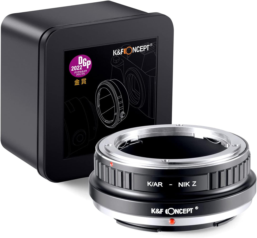 K&F Concept Lens Mount Adapter K/AR-NIK Z Manual Focus Kompatibel mit Konica Auto-Reflex (AR) SLR Ob