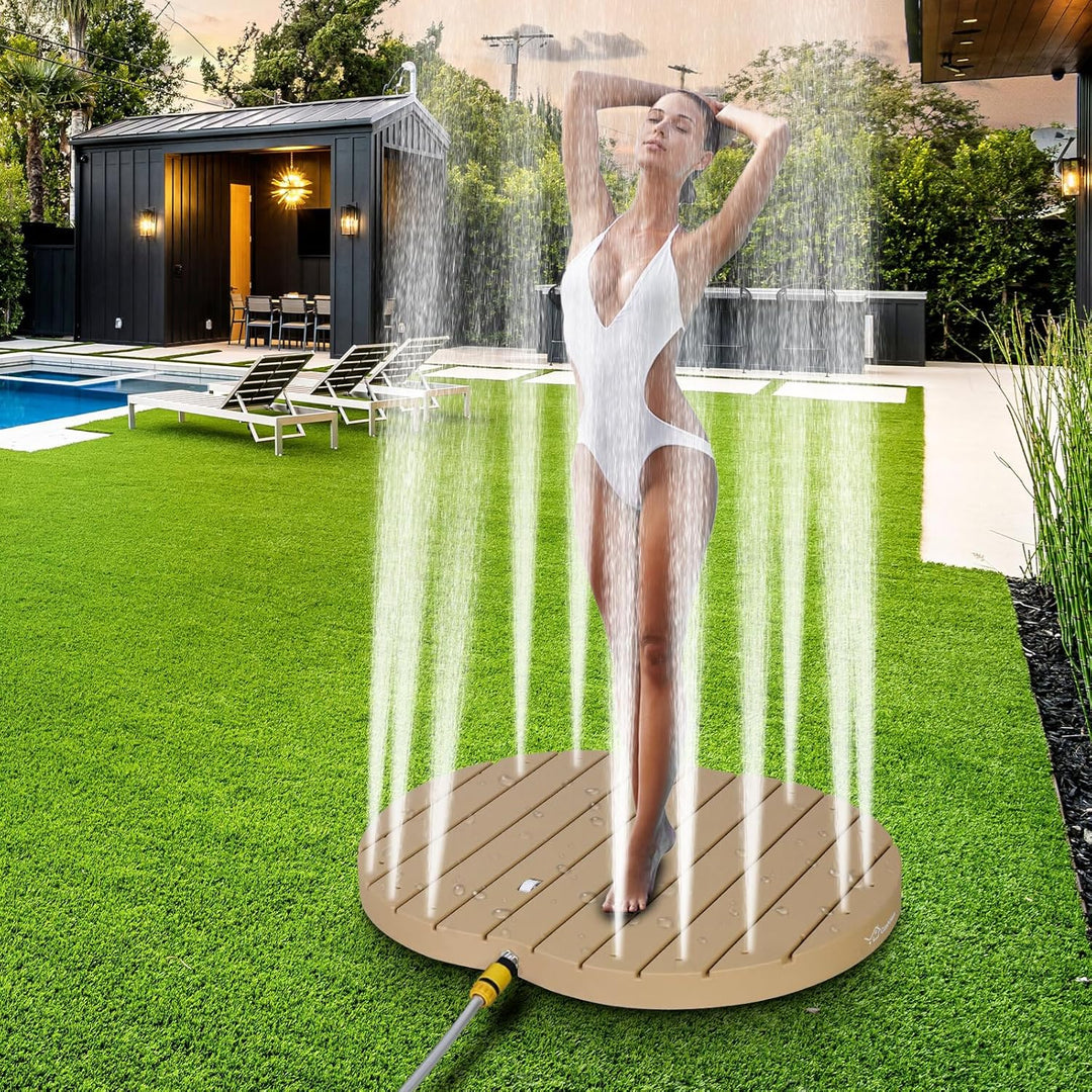 CCLIFE Gartendusche Aussendusche Bodendusche Outdoor, Aussendusche Garten Dusche Mit Fussrad, Fontän