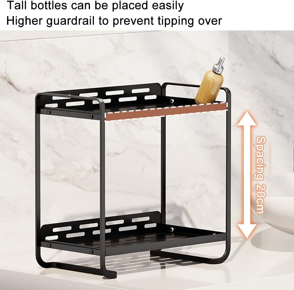 2-Stöckiger Make-up-Organizer für Schminktisch, Badezimmer-Arbeitsplatten, Hautpflege, Kosmetik-Aufb