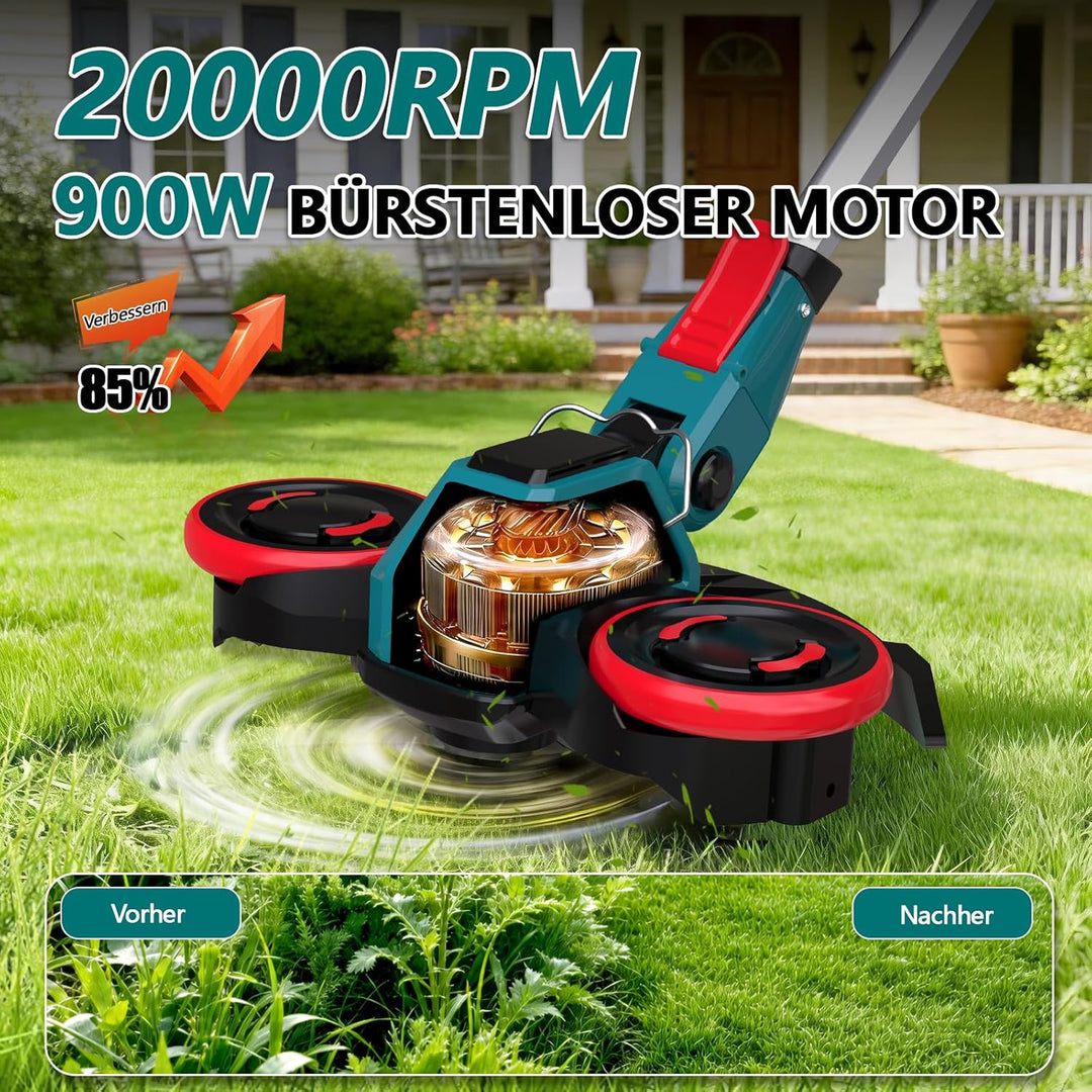 Akku Rasentrimmer für Makita-Akkus 3-in-1 Freischneider &amp; Kantenschneider | Rasentrimmer mit Unkraut