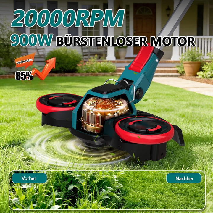 Akku Rasentrimmer für Makita-Akkus 3-in-1 Freischneider &amp; Kantenschneider | Rasentrimmer mit Unkraut