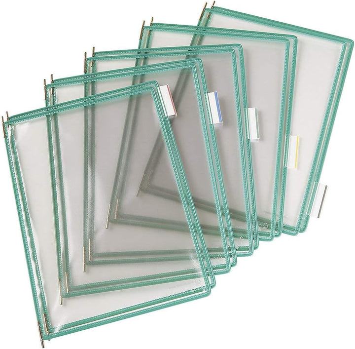 Tarifold 114005 - A4 PVC-Taschen mit Zapfen für Wanddisplayset und Dokumentenablage aus Metall, grün