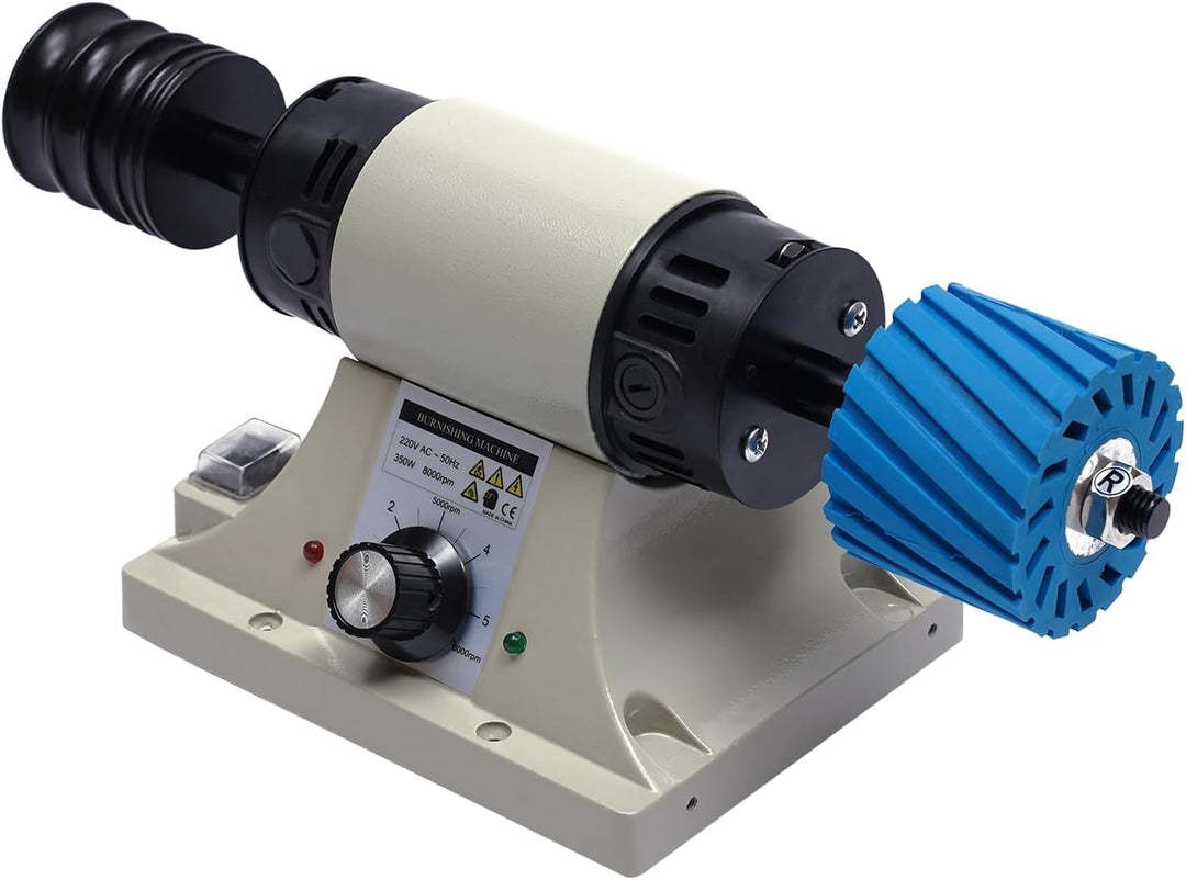 Elektrisch Leder Schleifmaschine mit Leder Polierscheibe, 350W 0-8000rpm, Schwarz, Poliermaschine, L