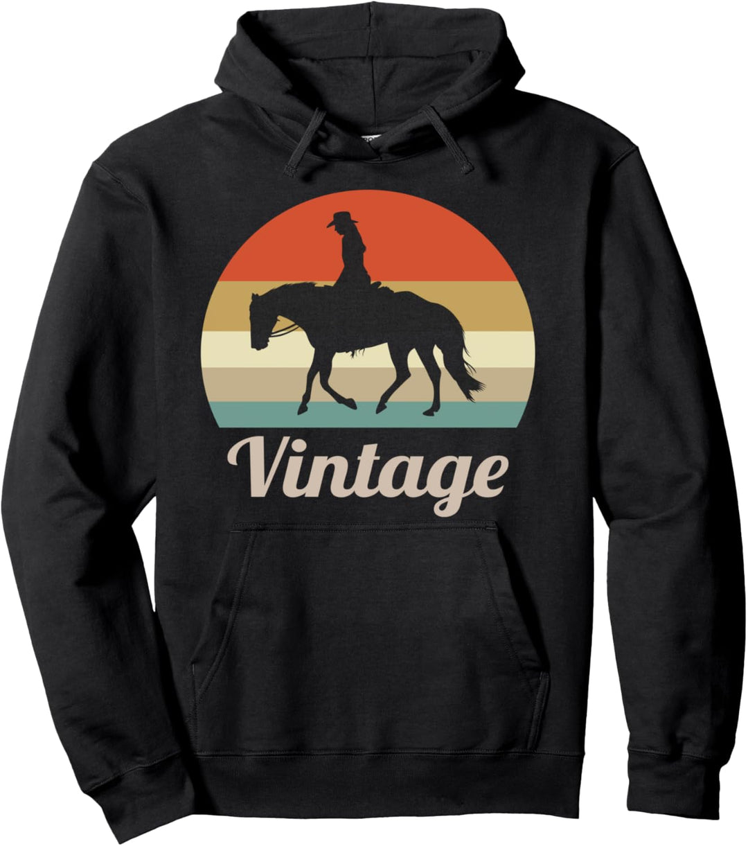Westernreiten Westernreiterin Reiterin Retro Vintage Style Pullover Hoodie