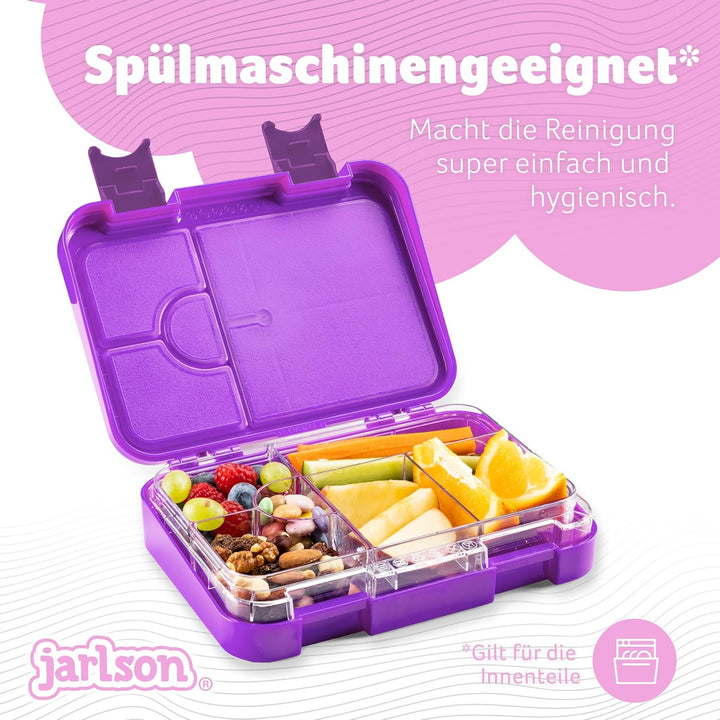 Jarlson® Brotdose Kinder mit Fächern TONI [AUSLAUFSICHER] - Bento Lunchbox mit Trennfächern - Frühst
