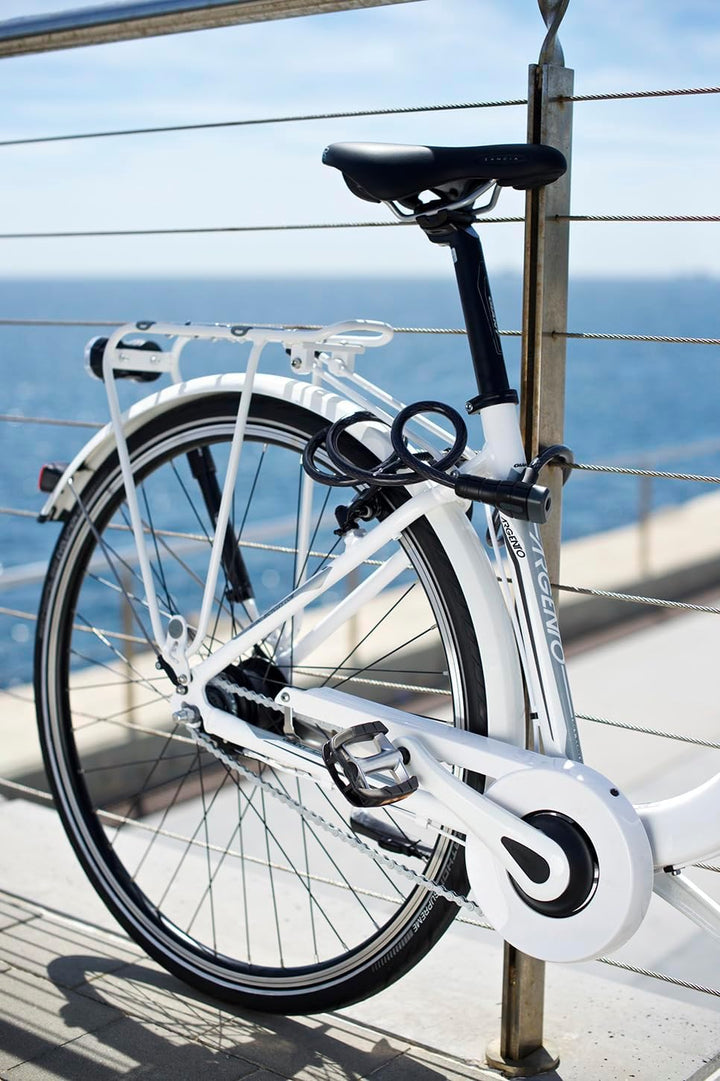 ABUS Spiralkabelschloss Booster 6512K/180 mit SCMU Snap Cage Halter - Fahrradschloss aus flexiblem S