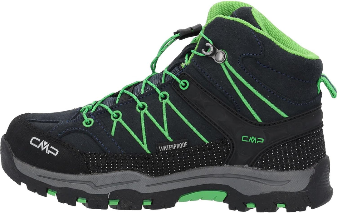 CMP Unisex Kinder Kids Rigel Mid Shoes Wp Trekking-Schuhe 28 EU Blau Grün B Blue Gecko, 28 EU Blau G