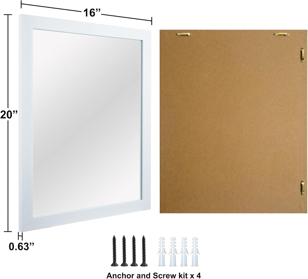BOMINICA Rechteckiger Wandspiegel mit Rahmen, 40,6 x 50,8 cm, für Badezimmer, Wohnzimmer, Schminktis