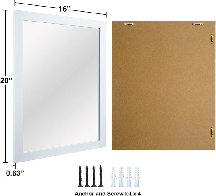 BOMINICA Rechteckiger Wandspiegel mit Rahmen, 40,6 x 50,8 cm, für Badezimmer, Wohnzimmer, Schminktis