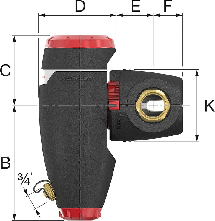 Flamco XStream Clean 1 1/4''F Schlammabscheider für Heizung - 11033 1¼'' F Schwarz, 1¼'' F Schwarz