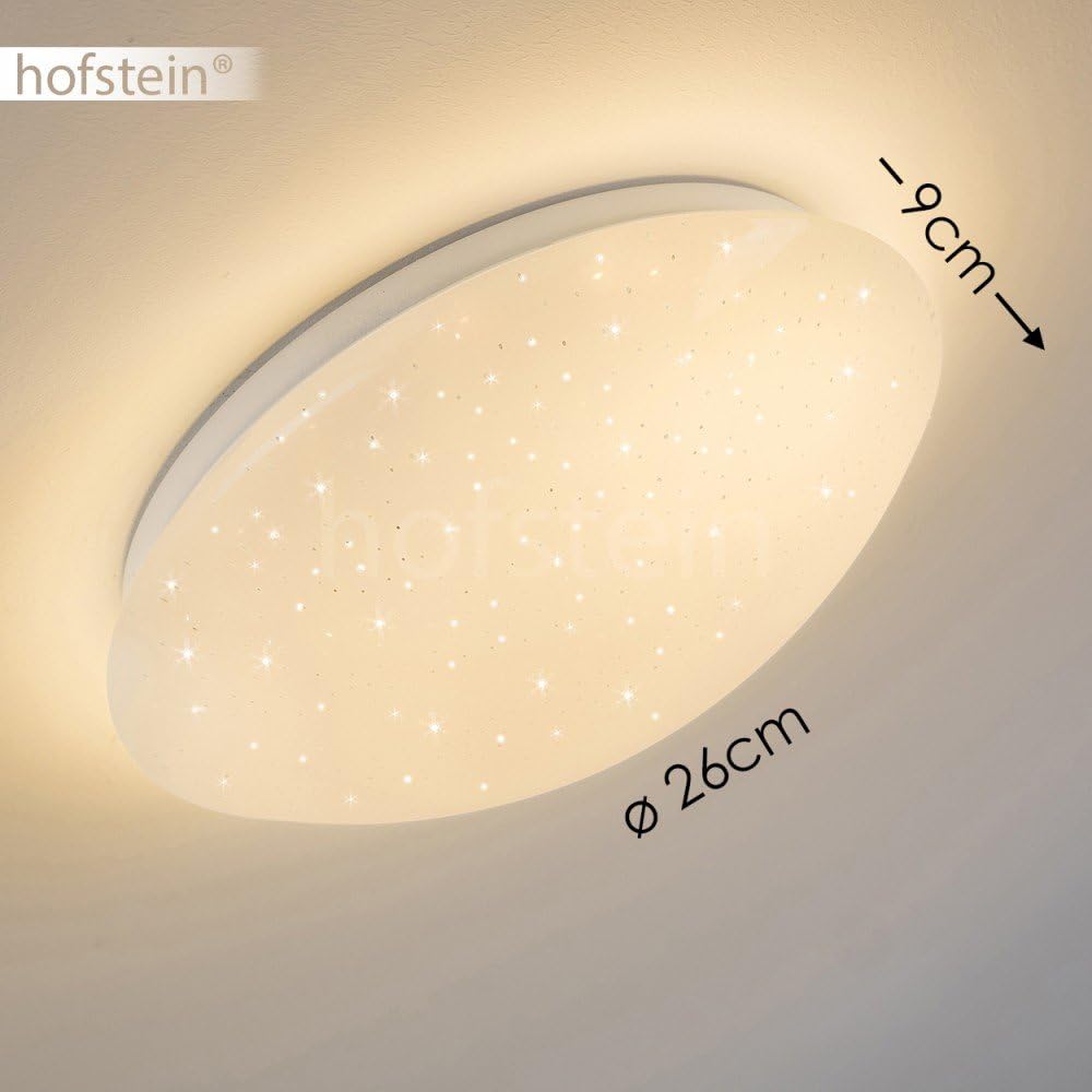 LED Deckenleuchte Quebec, dimmbare Deckenlampe aus Metall in Weiss, mit Nachtlichtfunktion, 8 Watt,