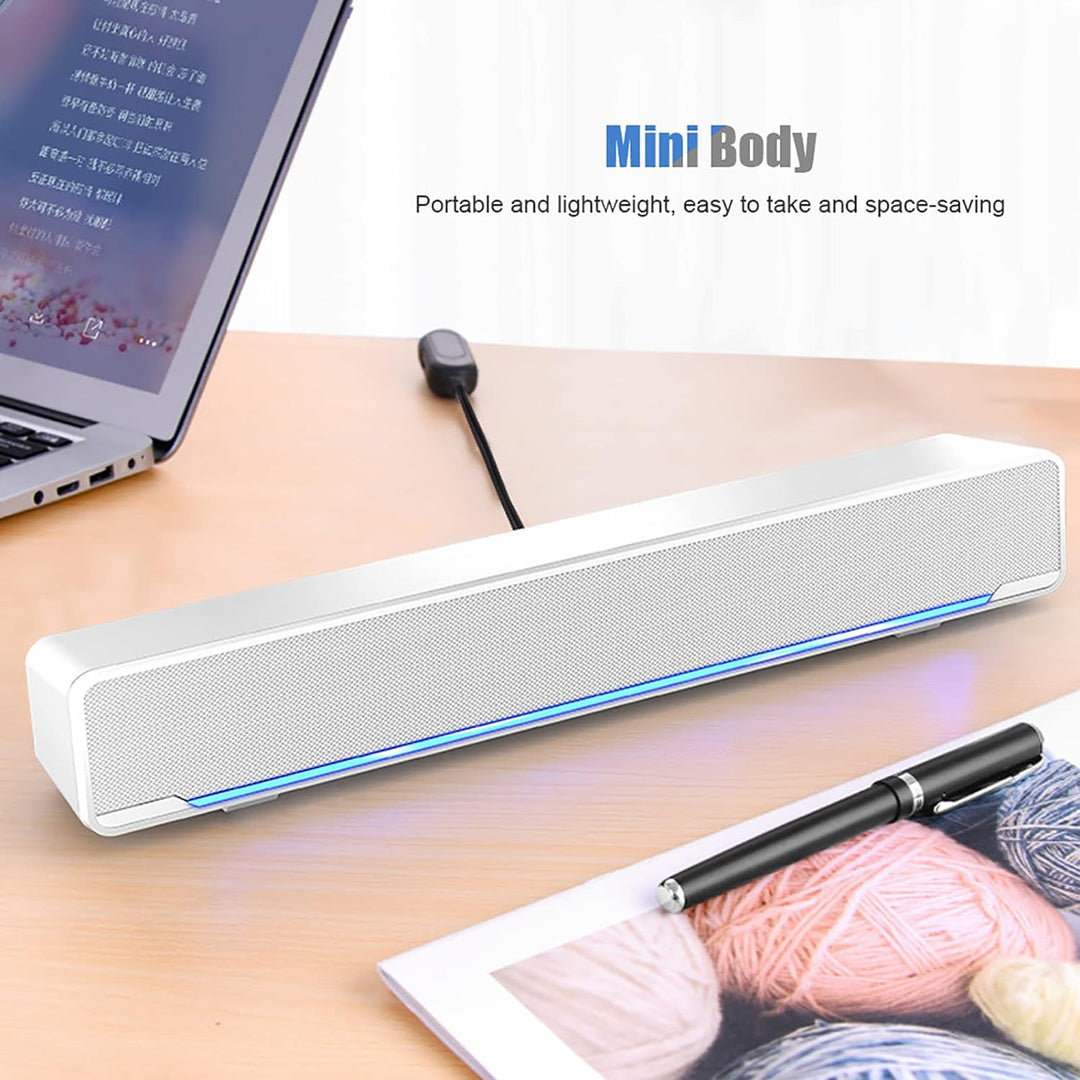Kabelgebundener Lautsprecher, USB-Kabelgebundener Stereo-Soundbar-Musik-Player, Bass-Surround-Soundb