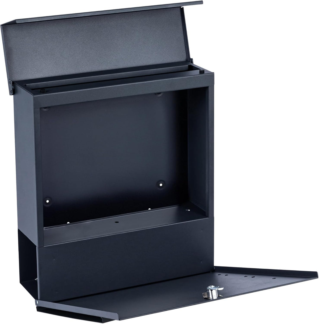 Zelsius Briefkasten Wave mit Zeitungsfach | integrierter Soft-Close-Effekt | Postbox in RAL7016 Anth