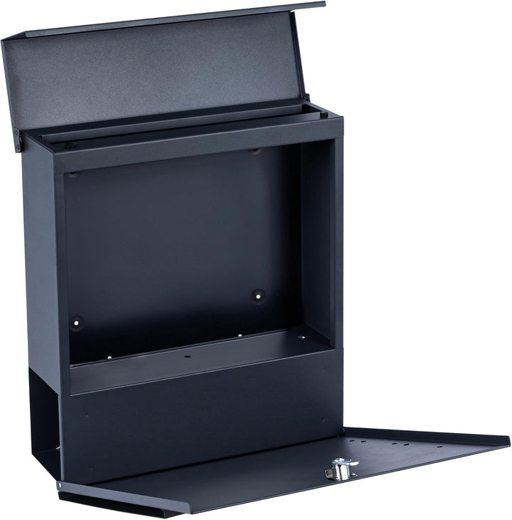 Zelsius Briefkasten Wave mit Zeitungsfach | integrierter Soft-Close-Effekt | Postbox in RAL7016 Anth