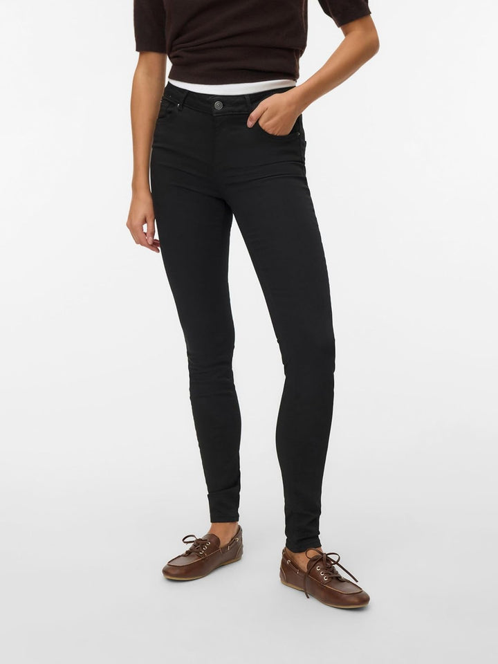 VERO MODA Female Slim Fit Jeans VMLUX Mid Rise Slim Fit Jeans XXS / 32L Schwarz, XXS / 32L Schwarz