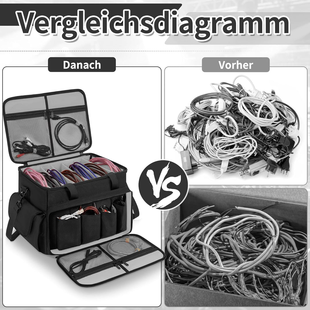 DJ Tasche, 1680D Nylon DJ Gigbag mit Abnehmbaren Trennwänden und Boden, DJ Kabel Organizer Tasche fü