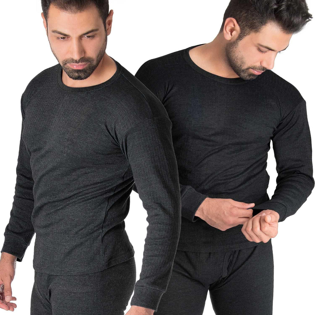 Black Snake® Thermounterhemd Thermounterwäsche Sport Unterhemden Herren 2 Stück Langarm 4XL Anthrazi