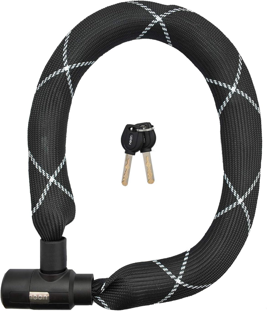 nean Fahrradschloss Kettenschloss, Bike chain lock, 2 Sicherheits-Schlüssel, hohe Sicherheit und ext