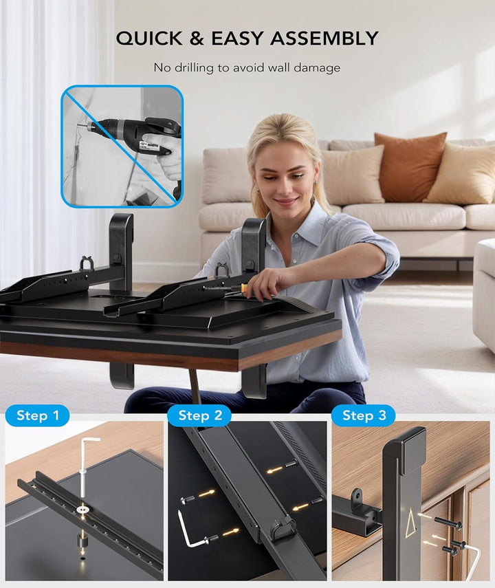 Universal-TV-Ständer, Tischplatte TV-Ständer Ersatz für die meisten 61 bis 202 cm LCD-LED-Fernseher,