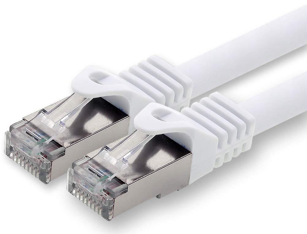 1aTTack.de 30m - weiss - 1 Stück CAT.7 Netzwerkkabel Patchkabel SFTP PIMF LSZH Gigabit Lan Kabel 10G