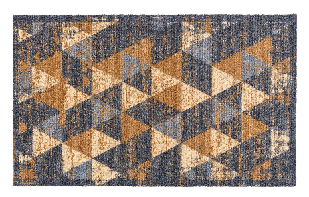 Astra rutschfeste Sauberlaufmatte innen - Dreiecke grau-braun 66 x 110 cm - Wohnraum Fussmatte Desig