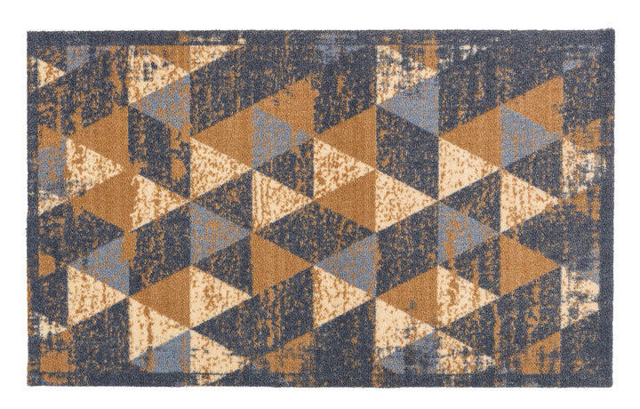 Astra rutschfeste Sauberlaufmatte innen - Dreiecke grau-braun 66 x 110 cm - Wohnraum Fussmatte Desig
