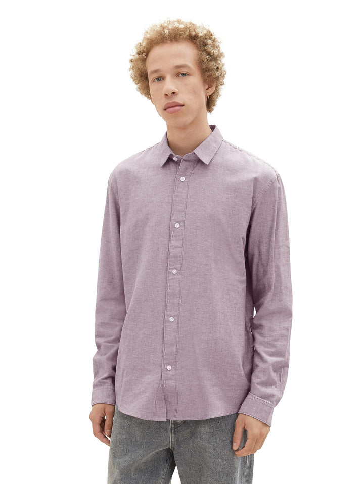 TOM TAILOR Denim Herren Relaxed Fit Oxford Hemd aus Baumwolle S 32359-dusty Grape Chambray, S 32359-