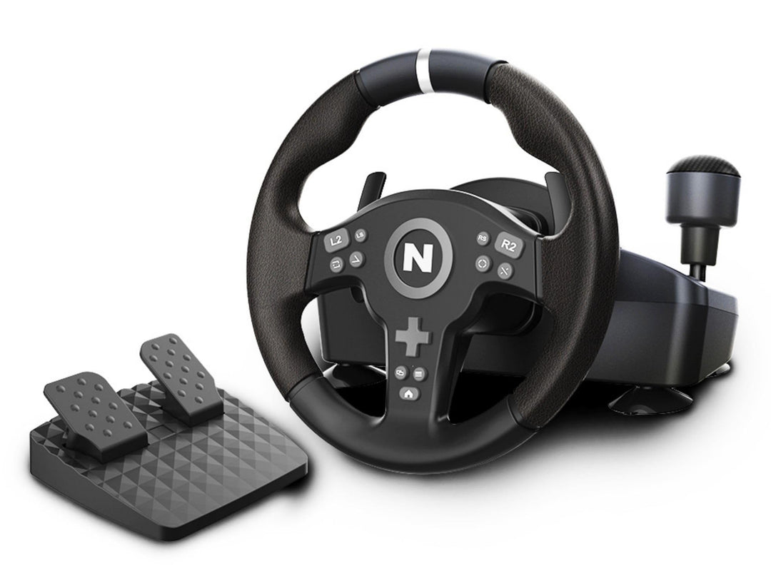 NITHO Drive Pro V200 Lenkrad mit Pedalen und Schalthebel, Gaming-Rennlenkrad für PC, PS4, Xbox One,