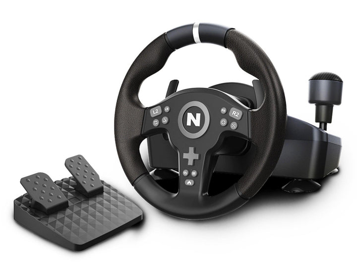 NITHO Drive Pro V200 Lenkrad mit Pedalen und Schalthebel, Gaming-Rennlenkrad für PC, PS4, Xbox One,