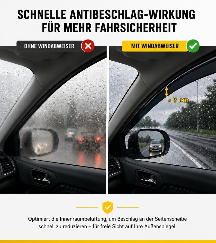 Windabweiser für Ford Ranger T6/T7/T8 Doppelkabine 2012-2022, Regenabweiser für Seitenscheiben Fenst