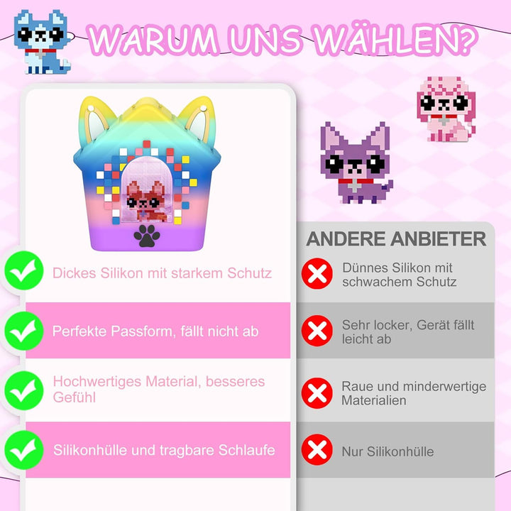 Kompatibel mit Bitzee Doghouse, Silikon Schutzhülle mit Trageband, stossfeste und Kratzfeste Schutzh
