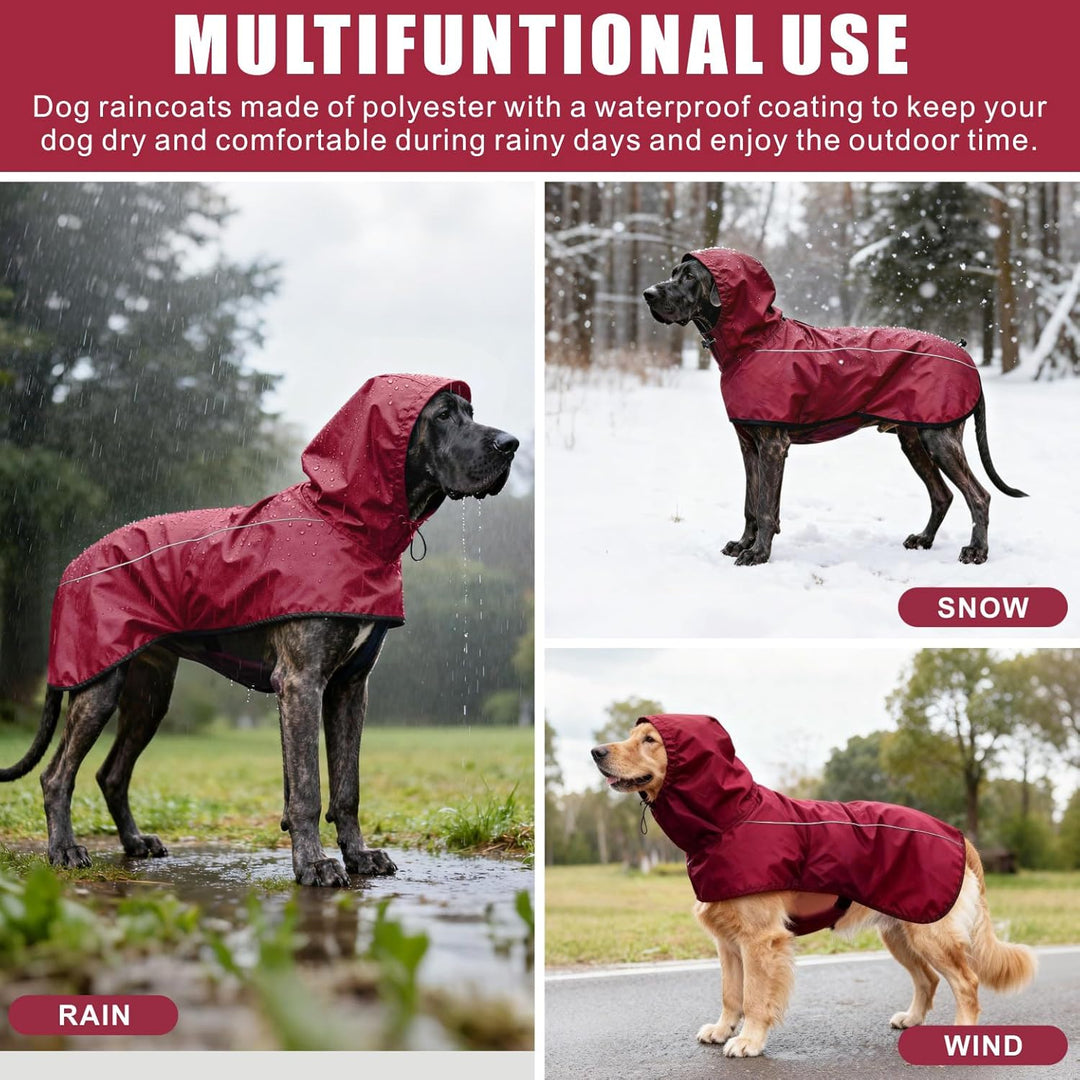Mosucoirl Hund Regenmantel Jacke Reflektierende Verstellbare Kapuze Haustier Poncho Regenmantel mit