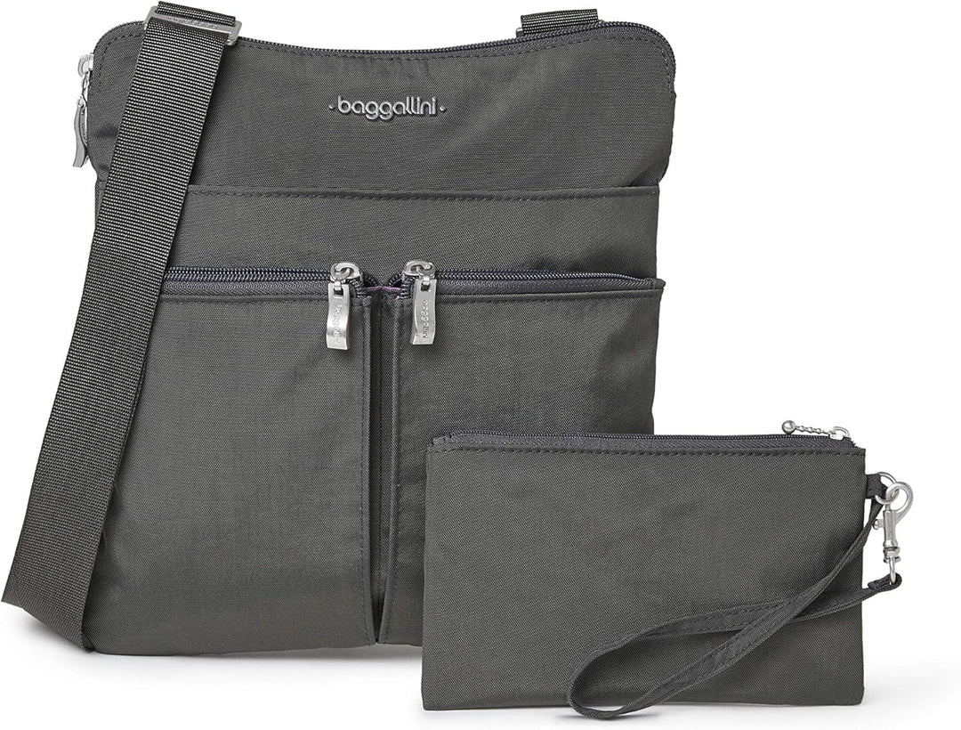 Baggallini Horizon Sac bandoulière, Gris Charcoal, Charcoal