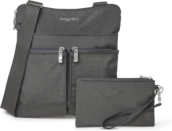 Baggallini Horizon Sac bandoulière, Gris Charcoal, Charcoal