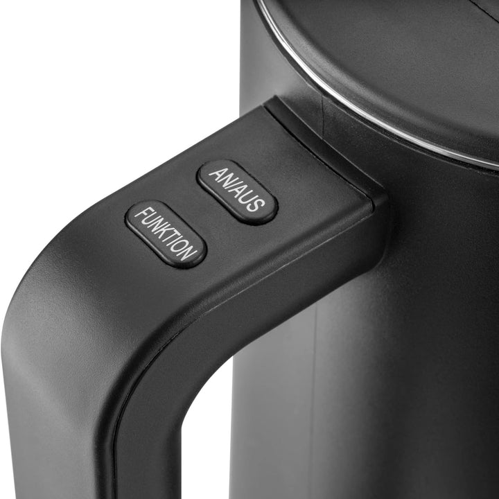 KLAMER Edelstahl Wasserkocher mit Temperatureinstellung 40-100°C, Warmhaltefunktion, mattschwarzes K