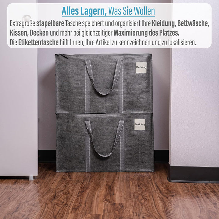 VENO 2-er Pack extra grosse Reisetaschen mit Reissverschlüssen, strapazierfähig, Umzugsbox-Alternati