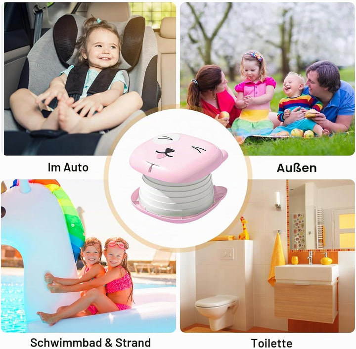 Faltbarer Toilettensitz für Kinder, Reisetöpfchen für Auto, Outdoor &amp; Indoor, Praktisch für Camping